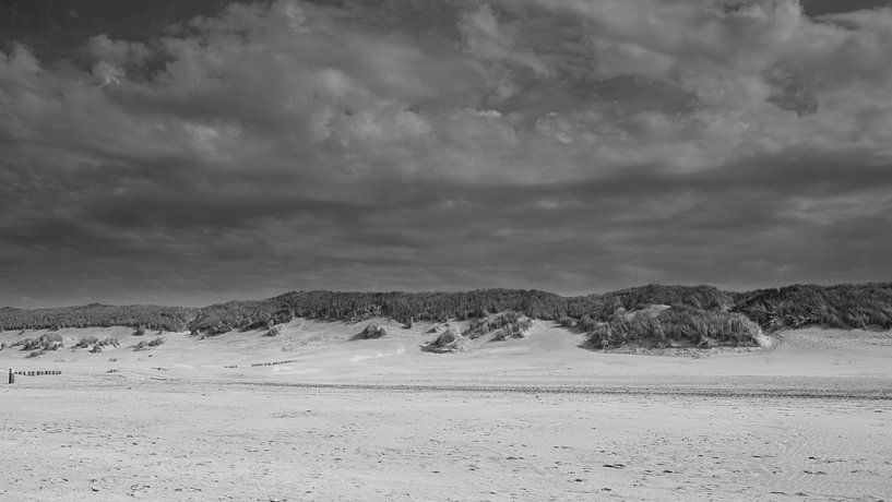 Amelander strand in zwart-wit par Harry Kors