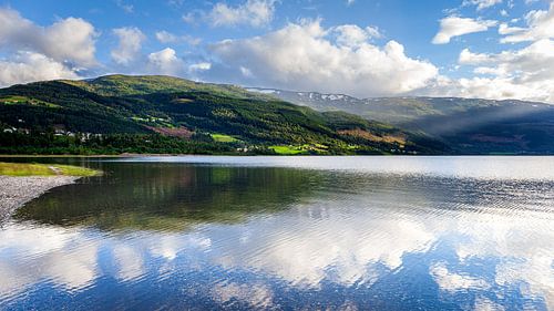 Reflection in the lake near Vossevangen in Norway