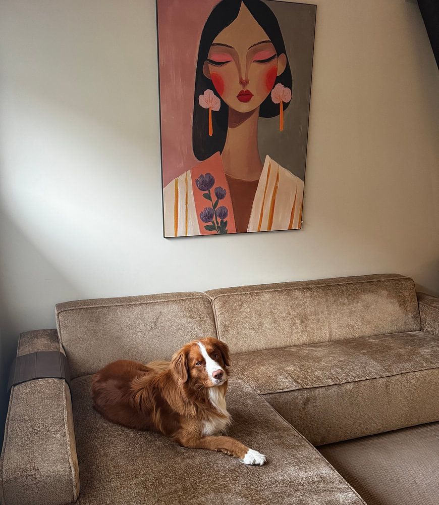 Portrait coloré, moderne et abstrait  par Carla Van Iersel 