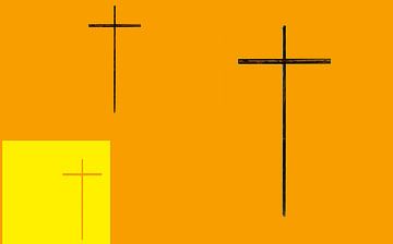 Croix de religion sur un fond uni sur Jolanda de Jong-Jansen