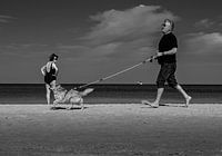 Wandeling op het strand
