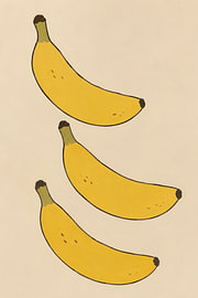 Drie Bananen in Minimalistische Stijl von DesignDoodle