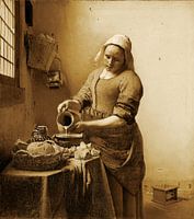 Das Milchmädchen, elegantes warmes Sepia