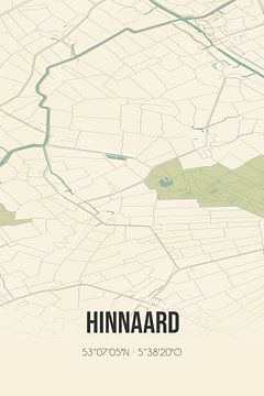 Vintage landkaart van Hinnaard (Fryslan) van MijnStadsPoster