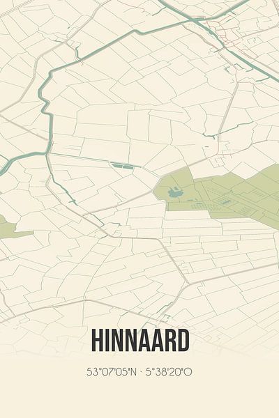 Vintage map of Hinnaard (Fryslan) by Prints of Place