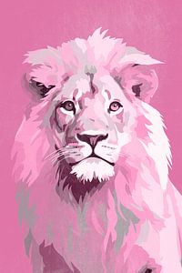 Löwe in Rosa