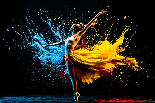 Elegante ballerina met kleurspatten