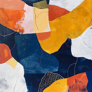 Kleurrijke dynamiek - abstracte compositie