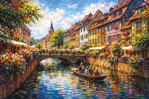 Colmar in Frankrijk schilderij.