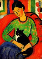 Cat Poster Art Print Painting Wall Art