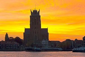 Sonnenaufgang Große Kirche in Dordrecht von Anton de Zeeuw