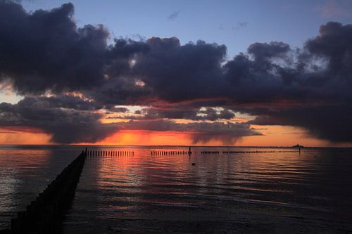 Ameland/Zonsopkomst op het wad