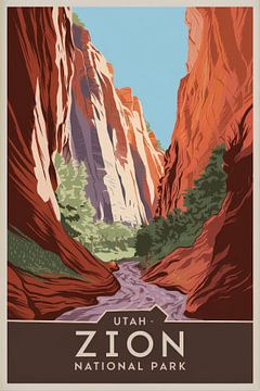 Nationaal park Zion, Utah van Poster Art Shop