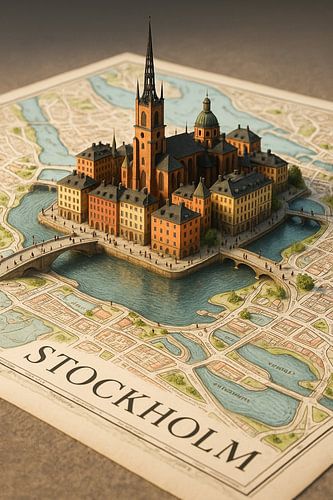 3D-kaart van Gamla Stan in Stockholm – Historische Zweedse architectuur en kunst