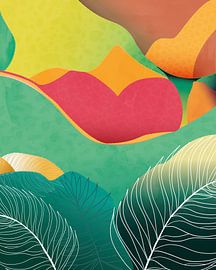 Paysage tropical abstrait au coucher du soleil sur Tanja Udelhofen