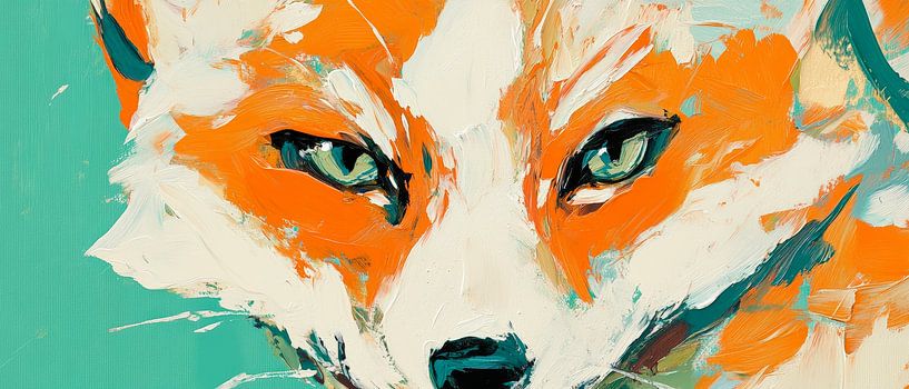 Fox portrait in vivid colours by Poster Art Shop