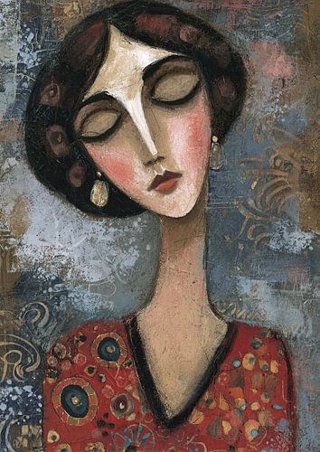 Indiaanse Vrouw Schilderij | Elegant en Tijdloos