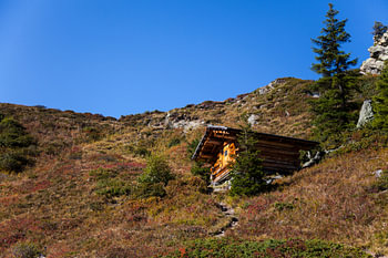 Berghut in Tirol, Oostenrijk.