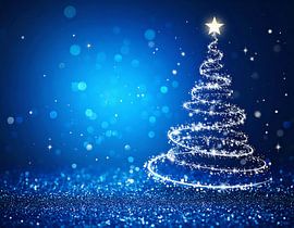 Arbre de Noël sur fond bleu