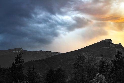 Dramatic Mountain Sunset by BerbadenDigitalArt