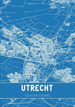 Blauwdruk | Landkaart | Utrecht (Utrecht) van Rezona