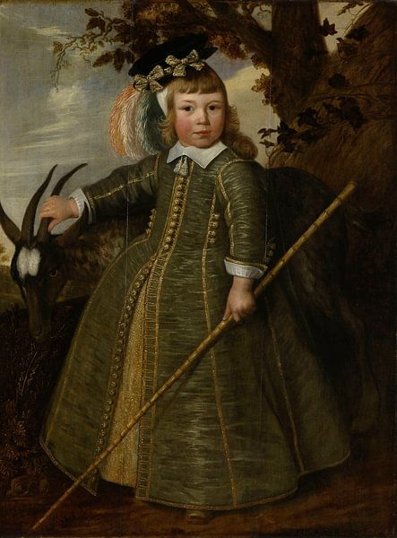 Portrait d'un garçon avec un daim, Jan Albertsz. Rotius par Des maîtres magistraux