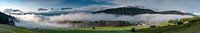 Panoramic view on the Geroldsee from the Karwendel to the Wetterstein Mountains by Andreas Müller thumbnail