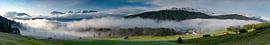 Panoramic view on the Geroldsee from the Karwendel to the Wetterstein Mountains by Andreas Müller