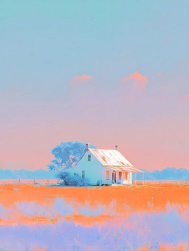 Huis in Texas wit schilderwerk, veranda