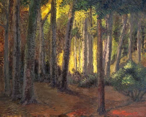 Boszicht in het Calmeynbos te De Panne - Olieverf op doek van Galerie Ringoot