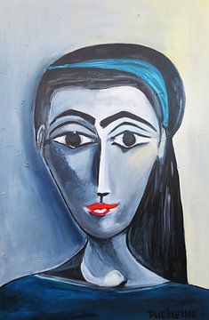 Portret van Jacqueline a la Picasso door Danielle Ducheine van Danielle Ducheine