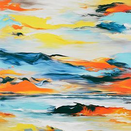 Nautical Brush Strokes Sea by ComfortQ