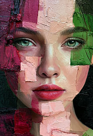 Colourful Portrait of a Woman with Green Eyes by SPEQ ART