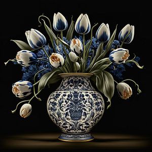 Vase mit Tulpen von Rene Ladenius Digital Art
