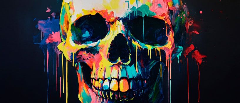 Colourful skull art - expressive and modern by Poster Art Shop