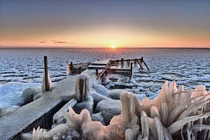 Echafaudages IJsselmeer en conditions hivernales
