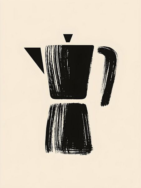 Mocha pot in a minimalist brush shape by drdigitaldesign