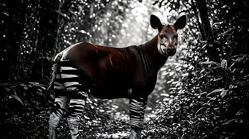 Rare Okapi Forest Photography Wall Art - Exotic Congo Wildlife