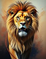 watchful lion