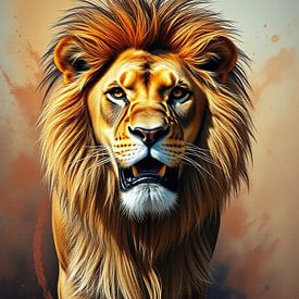 watchful lion by NA!NI
