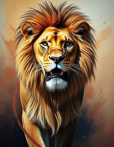 watchful lion by NA!NI