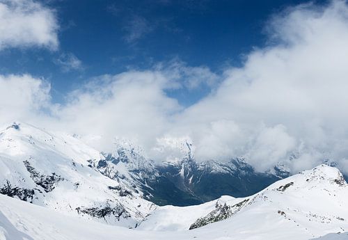 Snowy mountain landscape of the Großglockner massif, Hohe Tauern, Austria
