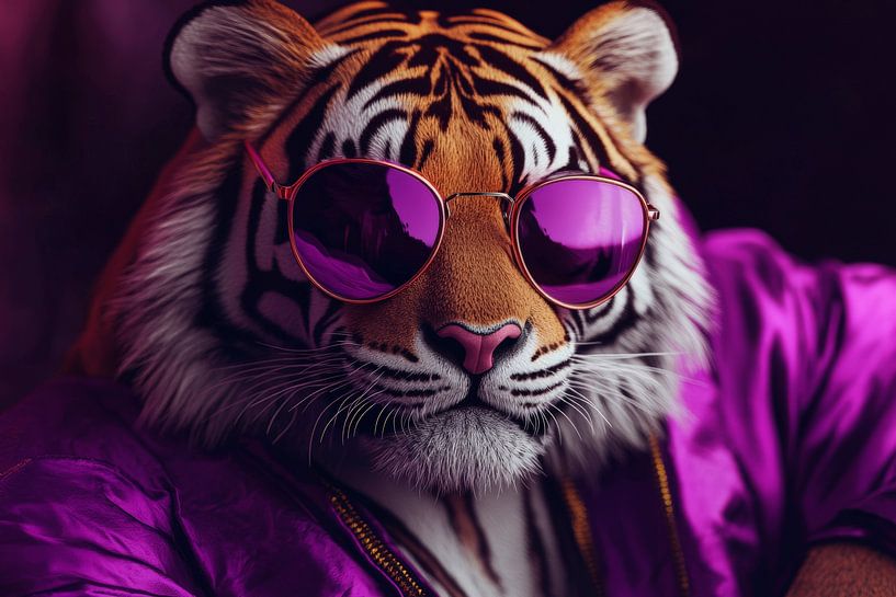 Stylish tiger with sunglasses by Poster Art Shop