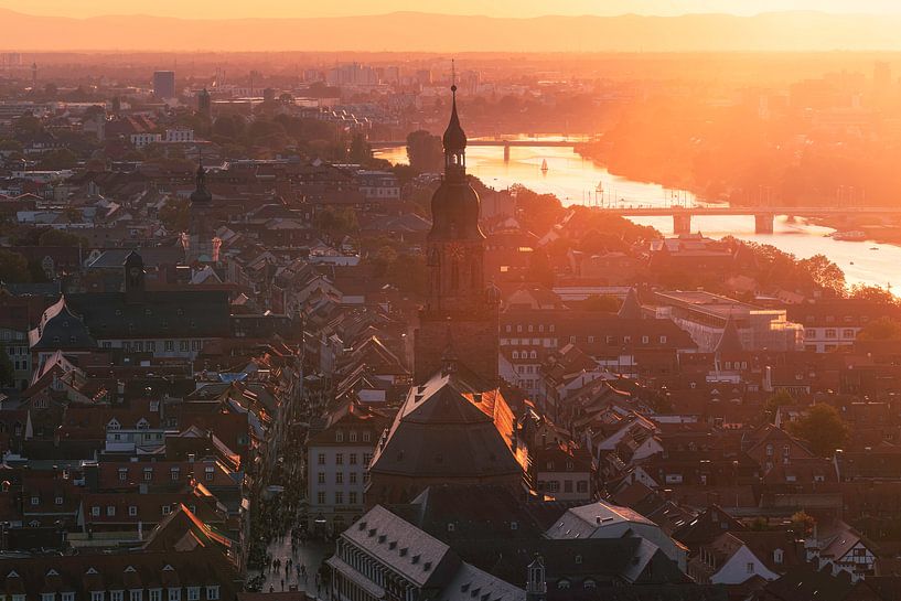 Heidelberg Town centre sunset by Vincent Fennis