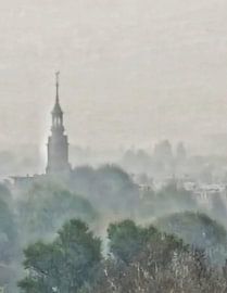 The Oosterkerk in the mist. by Don Fonzarelli