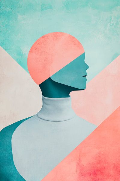 Abstract figuur met delicate kleuren van Poster Art Shop