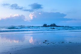 Blue hour on the beach of Kerfissien, Brittany by Christian Müringer