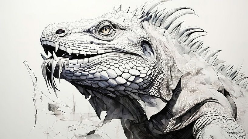 pen drawing of a lizard by Gelissen Artworks