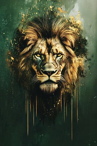 Intense blik van een leeuw