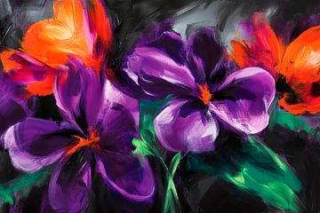 Farbenfroher Tanz der Blumen von Poster Art Shop